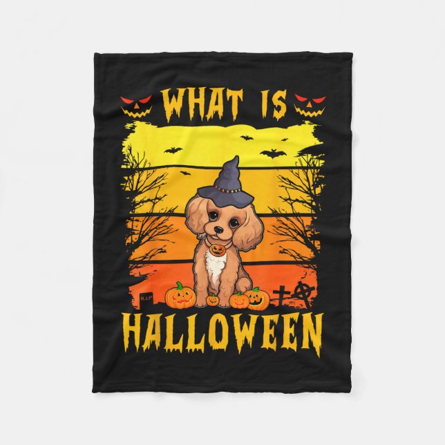 What is halloween puppy  fleece blanket (Front)