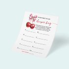 What is in Diaper Bag Cherry Baby Shower Game Card