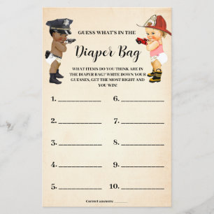 What is In Diaper Bag Little Recruit Game Card