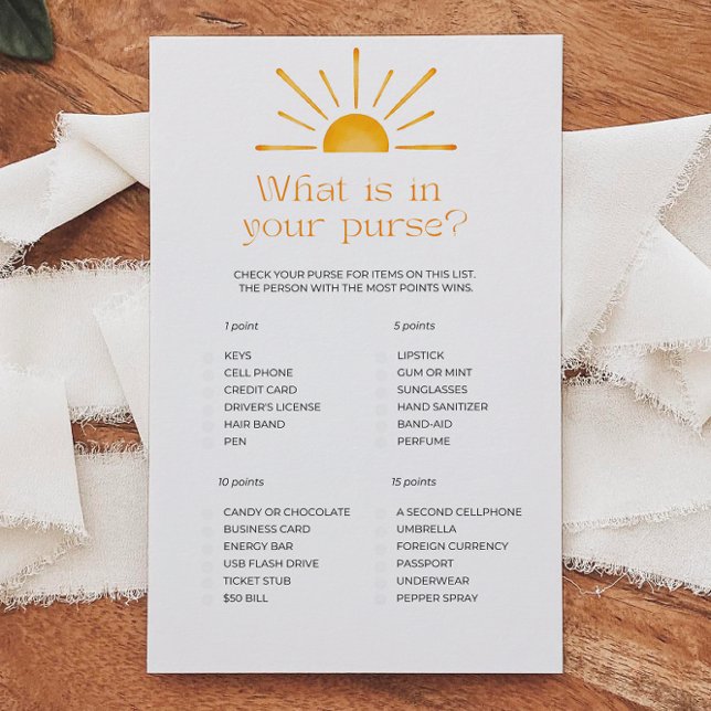 What Is In Your Purse Baby Shower Game (Creator Uploaded)