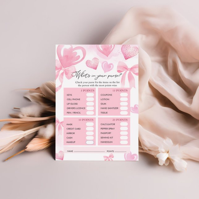 What Is in Your Purse Baby Shower Valentines Game (Creator Uploaded)