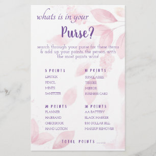 What is in your Purse? Game Card