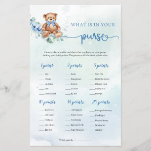 What is in Your Purse Game Teddy Bear Eucalyptus