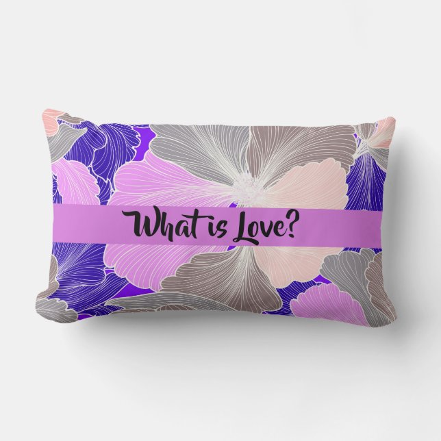 What is Love? Reversible Pastel Fan Leaf Pillow (Front)
