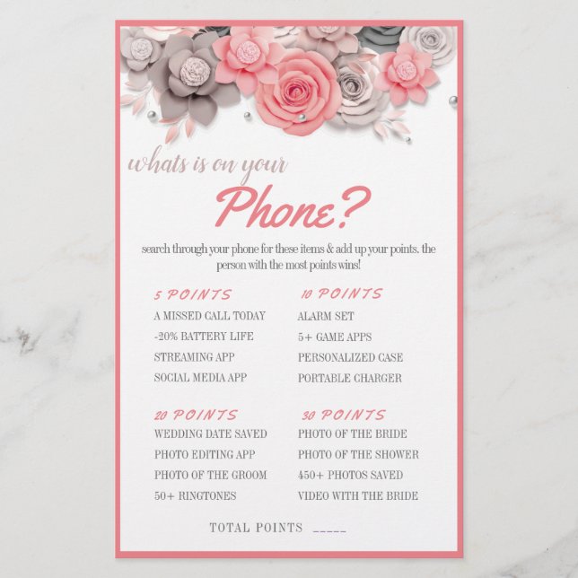 What is on your Phone? Game Card Flyer (Front)