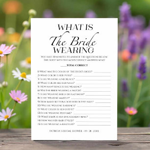 What Is The Bride Wearing Minimalist Game Card