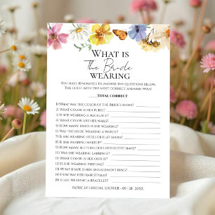 What Is The Bride Wearing   Wildflower Game Card