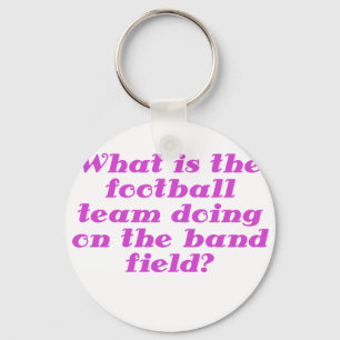 What is the football team doing on the band field key ring