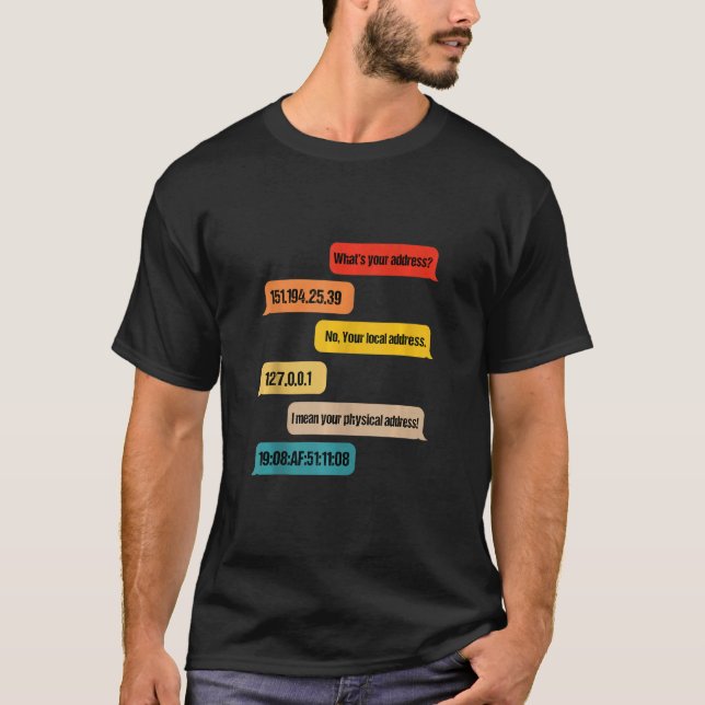 What Is Your Address Funny Networking Computer Ner T-Shirt (Front)