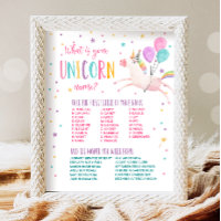 What Is Your Unicorn Name Magical Birthday Game