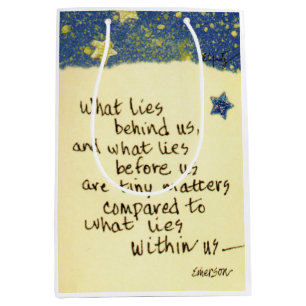 What lies behind us...Emerson Quote drawing Medium Gift Bag