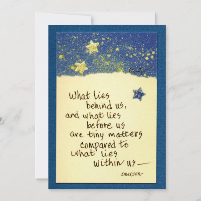 What lies behind us...saying coloured drawing card (Front)