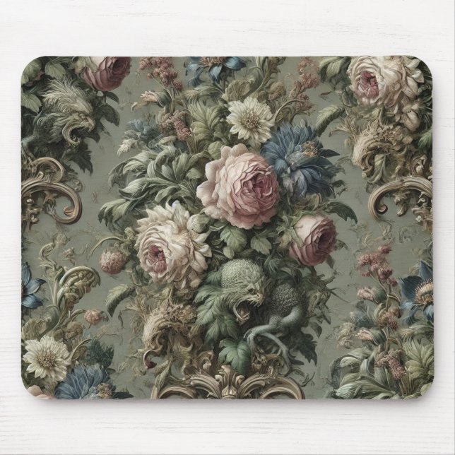 What Lies Beneath the Bloom – Gothic Victorian Mouse Pad (Front)