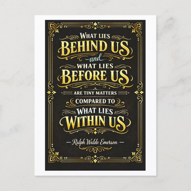 "What Lies Within Us" Emerson Quotation Postcard (Front)