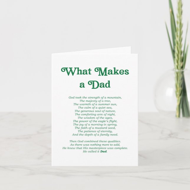 What Makes a Dad Poem Father's Day Card (Front)