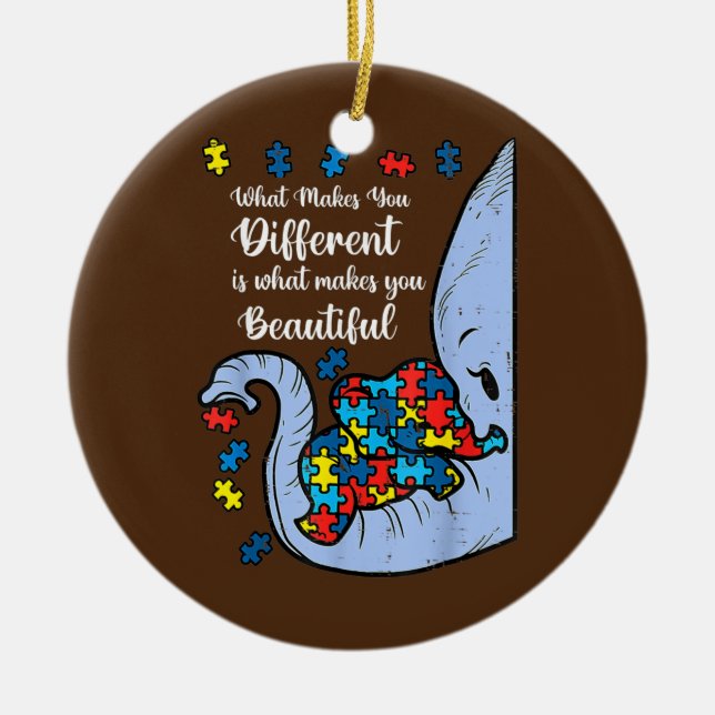 What Makes You Different Autism Awareness Kids Ceramic Tree Decoration (Front)
