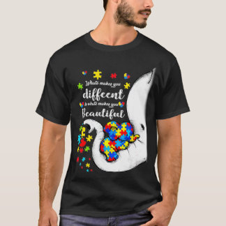 What Makes You Different Autism Child Elephant Mum T-Shirt
