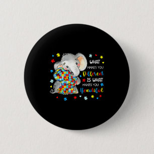 What Makes You Different Beautiful Elephant Autism 6 Cm Round Badge