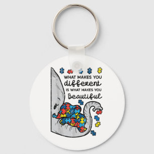 What Makes You Different Beautiful Elephant Autism Key Ring