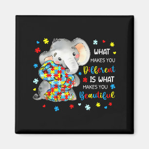 What Makes You Different Beautiful Elephant Autism Magnet
