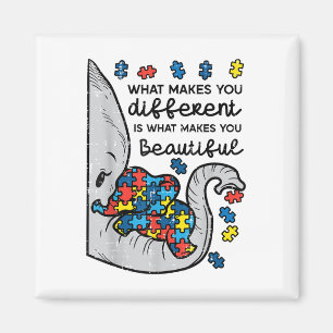 What Makes You Different Beautiful Elephant Autism Magnet