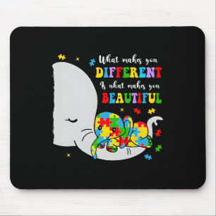 What Makes You Different Beautiful Elephant Autism Mouse Pad