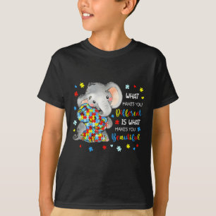 What Makes You Different Beautiful Elephant Autism T-Shirt