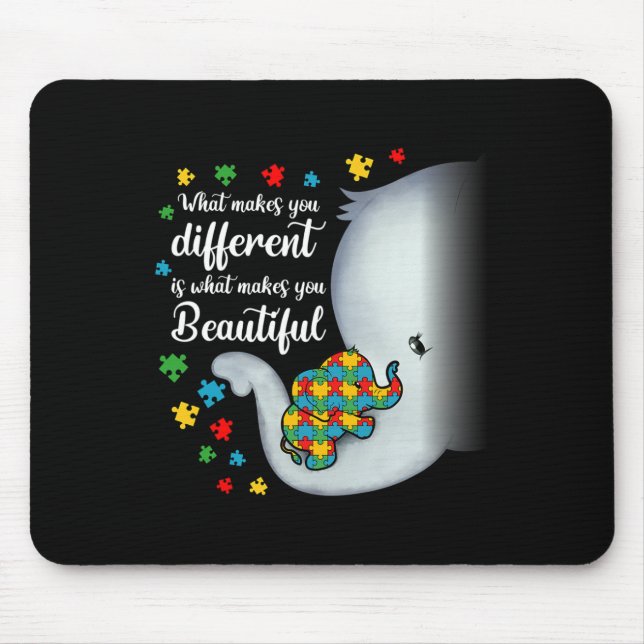 What Makes You Different Elephant Autism Mum Boys  Mouse Pad (Front)