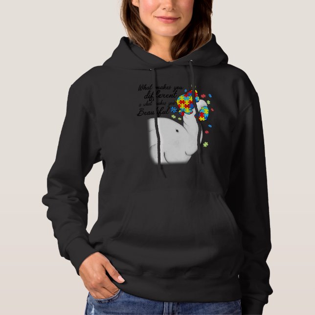 What Makes You Different Elephant Autistic Daughte Hoodie (Front)
