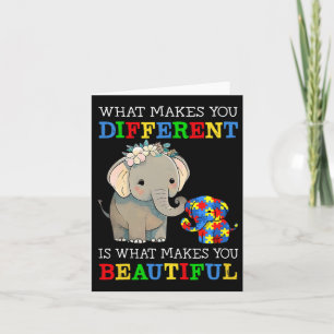 What Makes You Different Elephant Mum Autism Aware Card