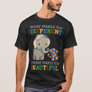 What Makes You Different Elephant Mum Autism Aware T-Shirt