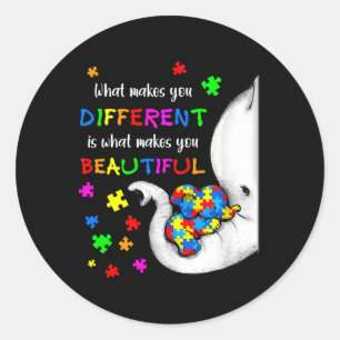 What Makes You Different Elephant Mum Autism Child Classic Round Sticker