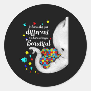 What Makes You Different Elephant Mum Autism Child Classic Round Sticker