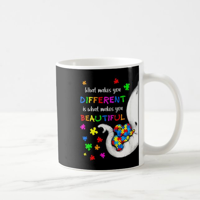 What Makes You Different Elephant Mum Autism Child Coffee Mug (Right)