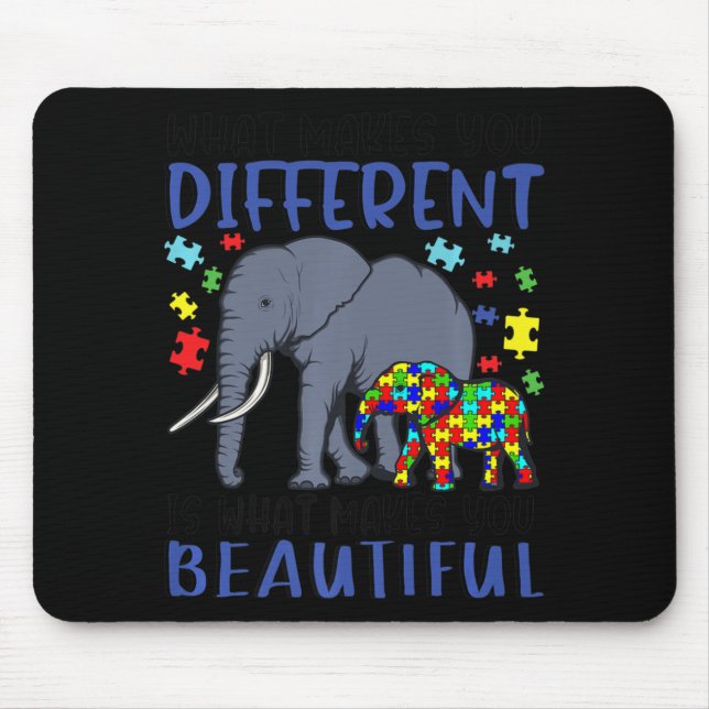 What Makes You Different Elephant Mum Autism Child Mouse Pad (Front)