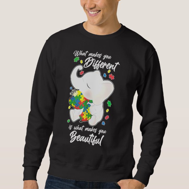 What Makes You Different Elephant Mum Autism Child Sweatshirt (Front)