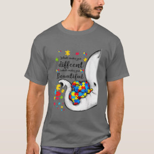 What Makes You Different Elephant Mum Autism Child T-Shirt