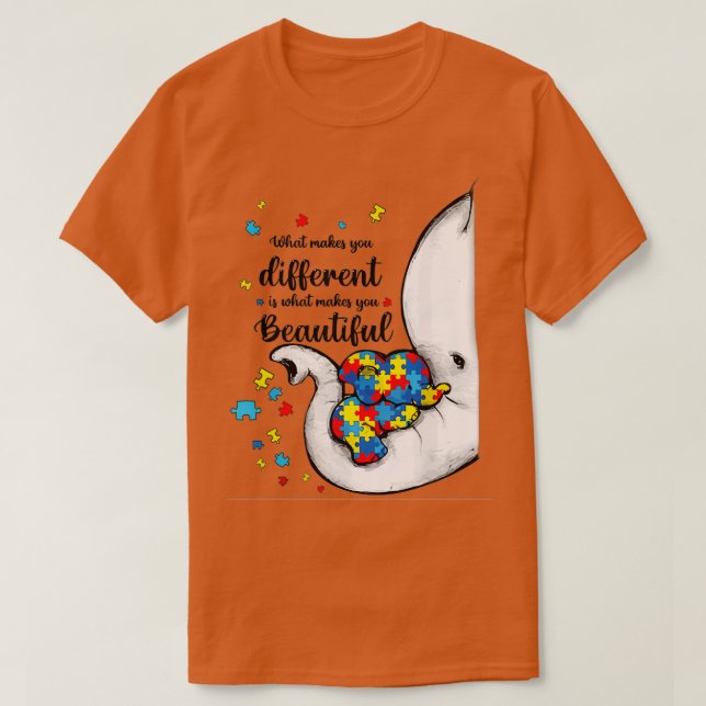 What Makes You Different Elephant Mum Autism Child T-Shirt (Design Front)