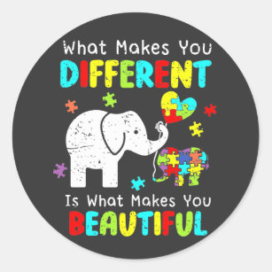 What Makes You Different Elephant Mum Autism Classic Round Sticker