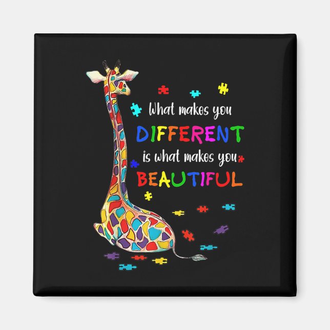 What Makes You Different Giraffe Mum Autism Child  Magnet (Front)