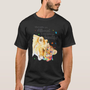 What Makes You Different Lion Mum Autism Child Awa T-Shirt