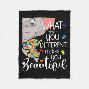 What Makes You Different Makes You Beautiful - Aut Fleece Blanket
