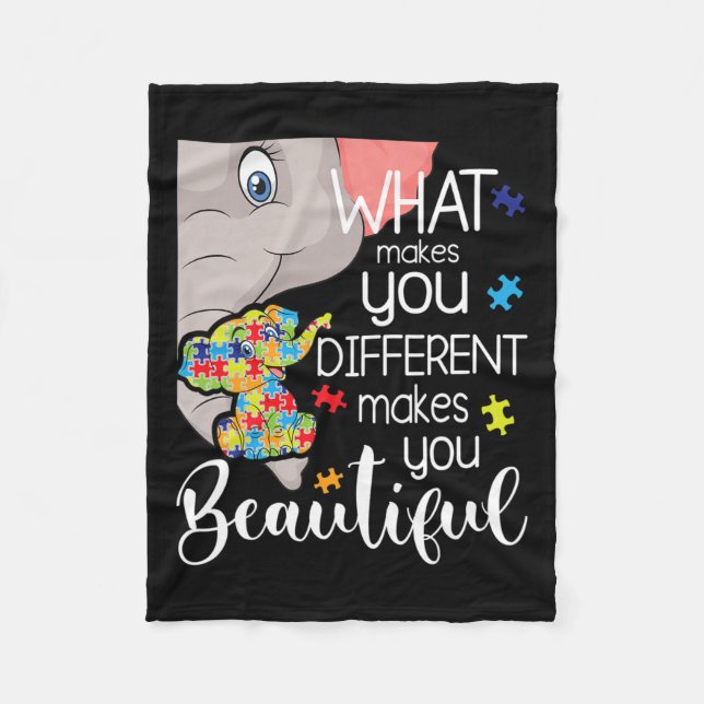 What Makes You Different Makes You Beautiful - Aut Fleece Blanket (Front)