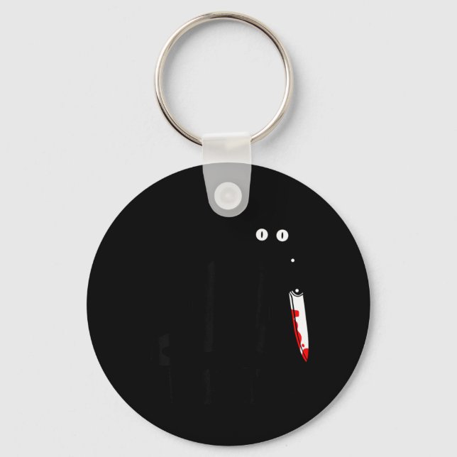 What_ Murderous Black Cat Holding A Knife Funny Key Ring (Front)
