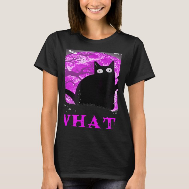 What Murderous Cat Holding Knife Halloween Costume T-Shirt (Front)