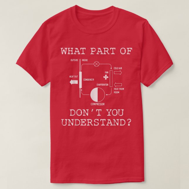 What Part Dont You Understand Funny HVAC Installer T-Shirt (Design Front)