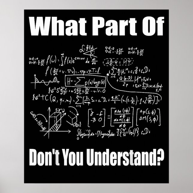 What Part Dont You Understand Funny Math Teacher Poster (Front)