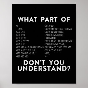 What Part Of Don't You Understand? CNC Machinist Poster