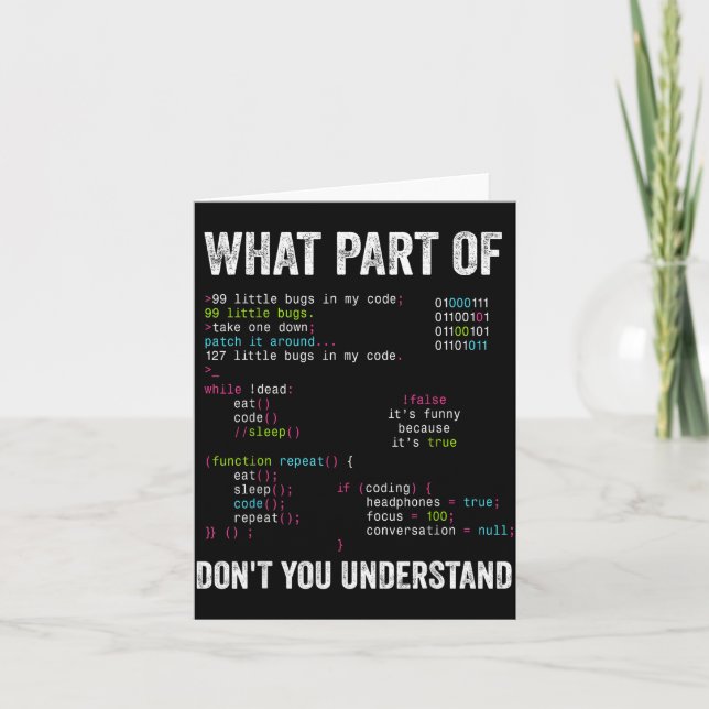 What Part Of Don't You Understand Computer Science Card (Front)