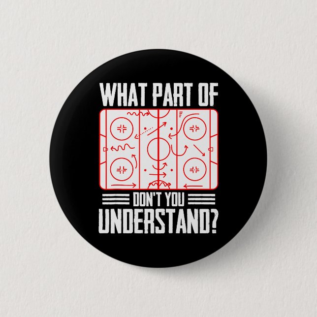 What Part Of Hockey Don't You Understand Ice Hocke 6 Cm Round Badge (Front)